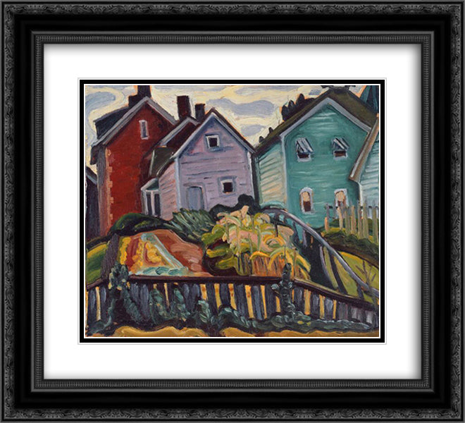 Back Garden 22x20 Black Ornate Wood Framed Art Print Poster with Double Matting by Heward, Prudence