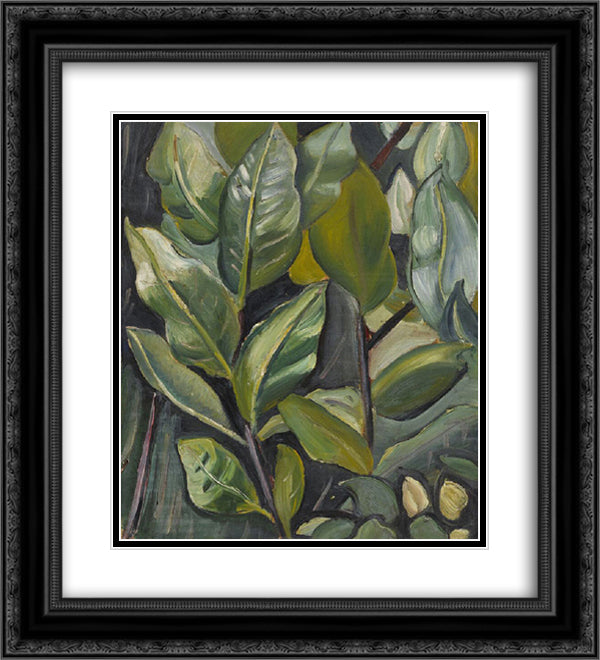 Leaves (Study for Portrait of Barbara) 20x22 Black Ornate Wood Framed Art Print Poster with Double Matting by Heward, Prudence