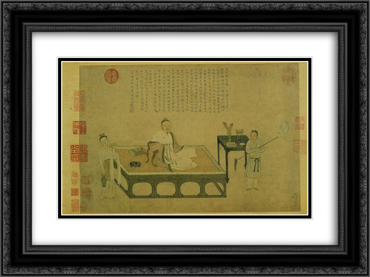 Ni Zan's portrait 24x18 Black Ornate Wood Framed Art Print Poster with Double Matting by Qiu Ying