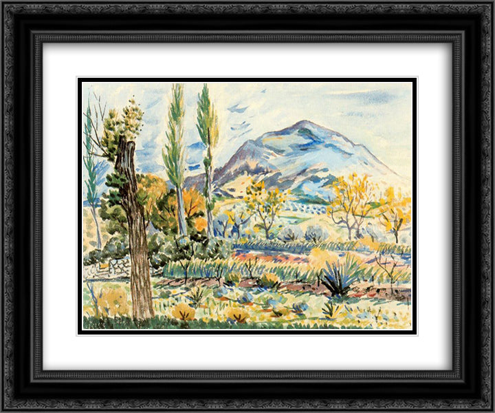 Fique Landscape 24x20 Black Ornate Wood Framed Art Print Poster with Double Matting by Zabaleta, Rafael