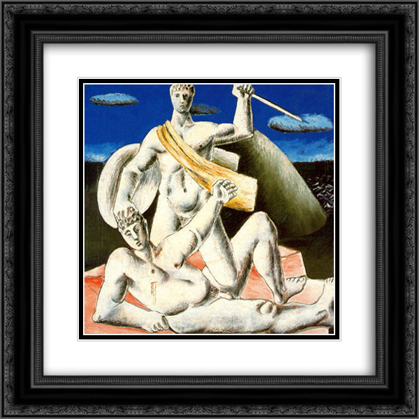 Gladiators 20x20 Black Ornate Wood Framed Art Print Poster with Double Matting by Zabaleta, Rafael