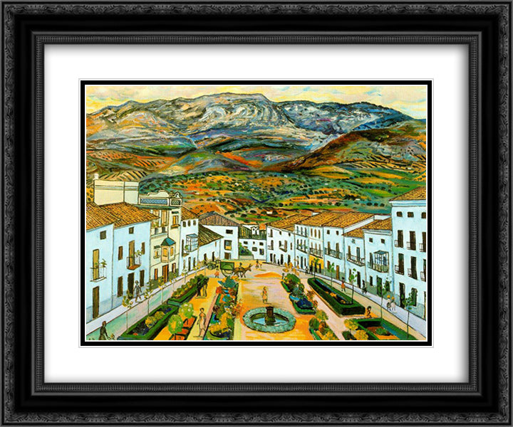 Museum garden 24x20 Black Ornate Wood Framed Art Print Poster with Double Matting by Zabaleta, Rafael
