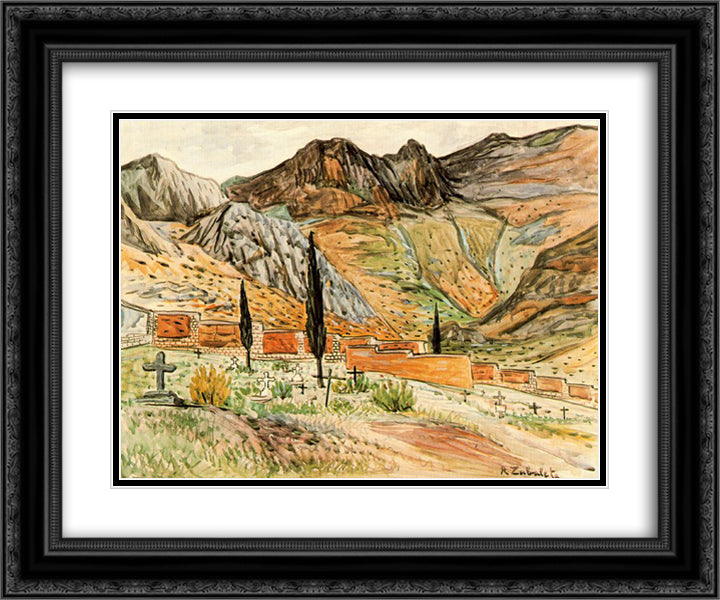 Quesada Cemetery 24x20 Black Ornate Wood Framed Art Print Poster with Double Matting by Zabaleta, Rafael