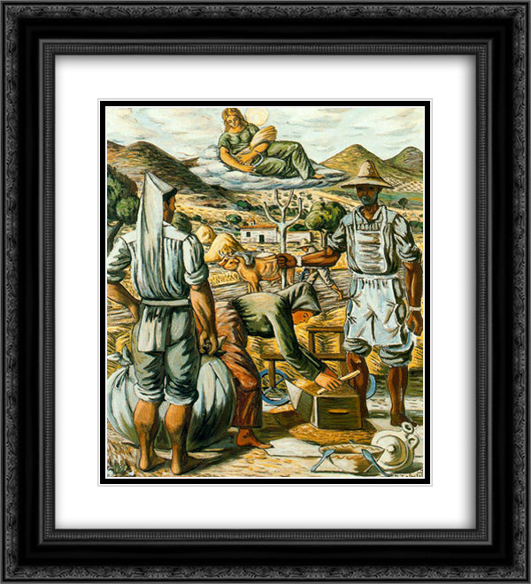 Reapers in the age and Ceres 20x22 Black Ornate Wood Framed Art Print Poster with Double Matting by Zabaleta, Rafael