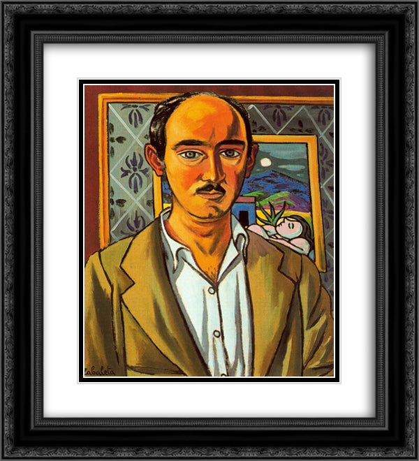 Self - portrait 20x22 Black Ornate Wood Framed Art Print Poster with Double Matting by Zabaleta, Rafael