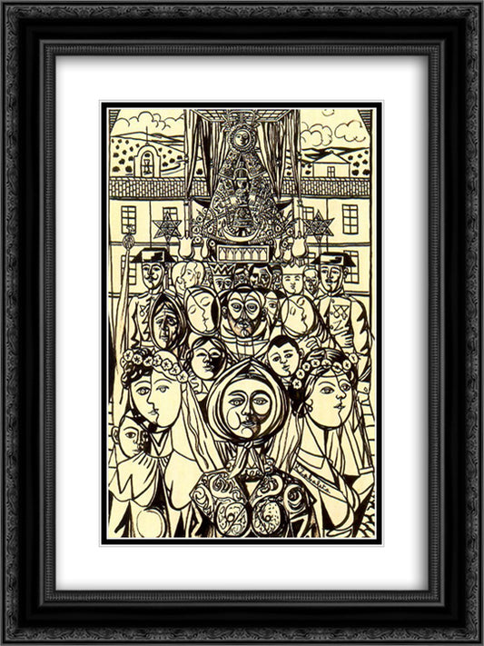 Tiscar Pilgrimage 18x24 Black Ornate Wood Framed Art Print Poster with Double Matting by Zabaleta, Rafael