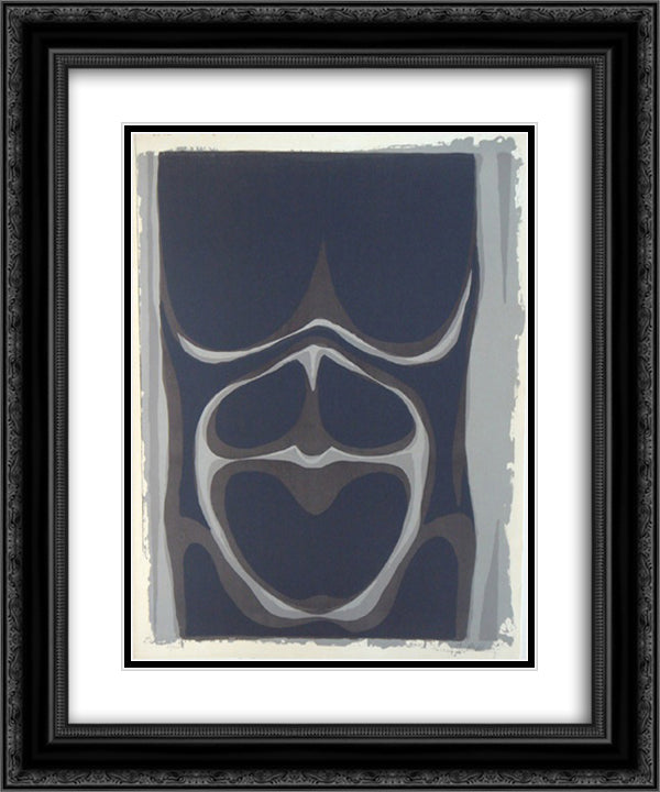 Abstrait 20x24 Black Ornate Wood Framed Art Print Poster with Double Matting by Ubac, Raoul