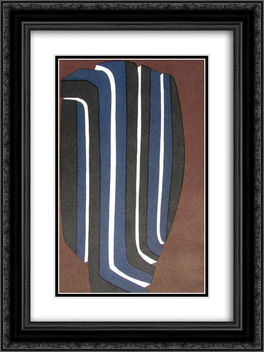 Composition 18x24 Black Ornate Wood Framed Art Print Poster with Double Matting by Ubac, Raoul