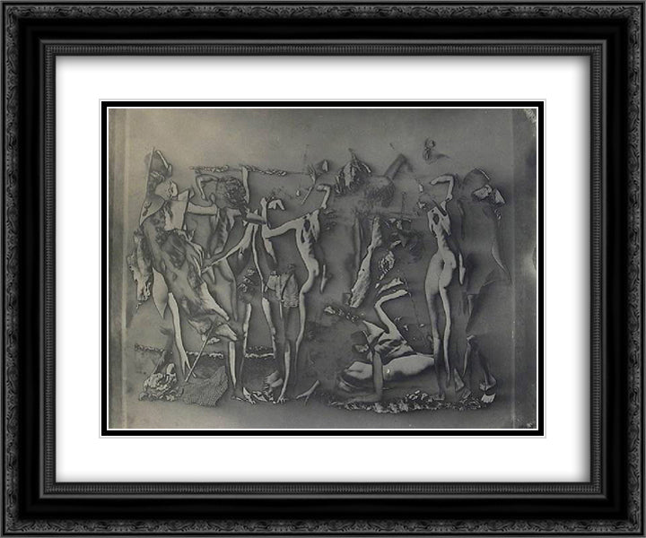 Penthesilee 24x20 Black Ornate Wood Framed Art Print Poster with Double Matting by Ubac, Raoul