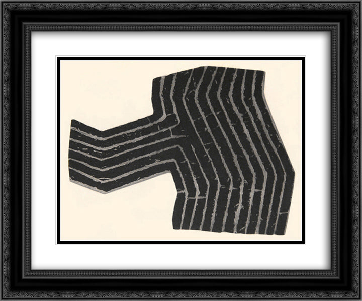 Terre brulee 24x20 Black Ornate Wood Framed Art Print Poster with Double Matting by Ubac, Raoul