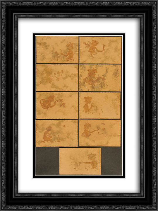 Art Bronzes 18x24 Black Ornate Wood Framed Art Print Poster with Double Matting by Kirchner, Raphael