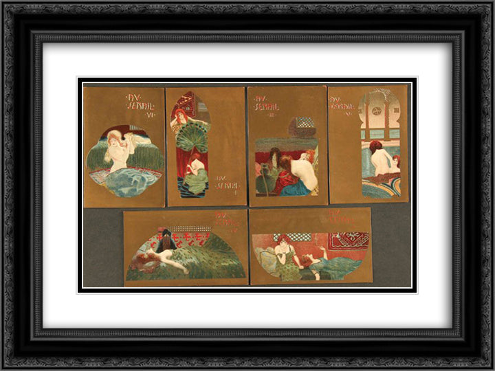 At Serail 24x18 Black Ornate Wood Framed Art Print Poster with Double Matting by Kirchner, Raphael