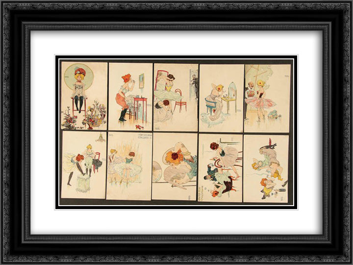 Behind the Scenes 24x18 Black Ornate Wood Framed Art Print Poster with Double Matting by Kirchner, Raphael