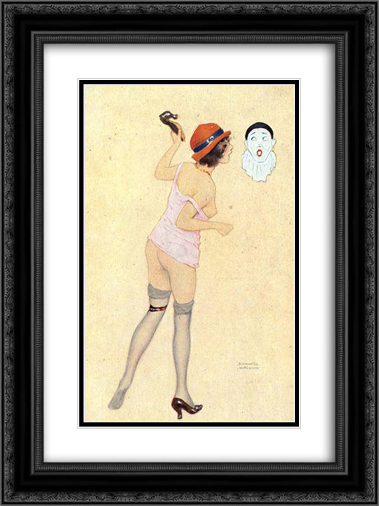 Deadly Sins 18x24 Black Ornate Wood Framed Art Print Poster with Double Matting by Kirchner, Raphael