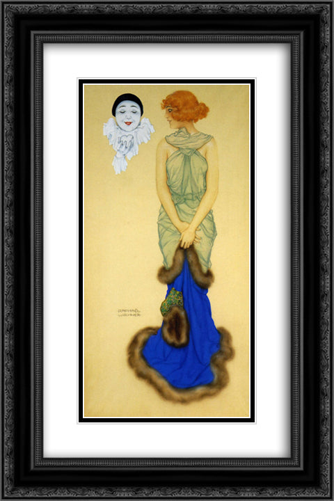 Envy 16x24 Black Ornate Wood Framed Art Print Poster with Double Matting by Kirchner, Raphael