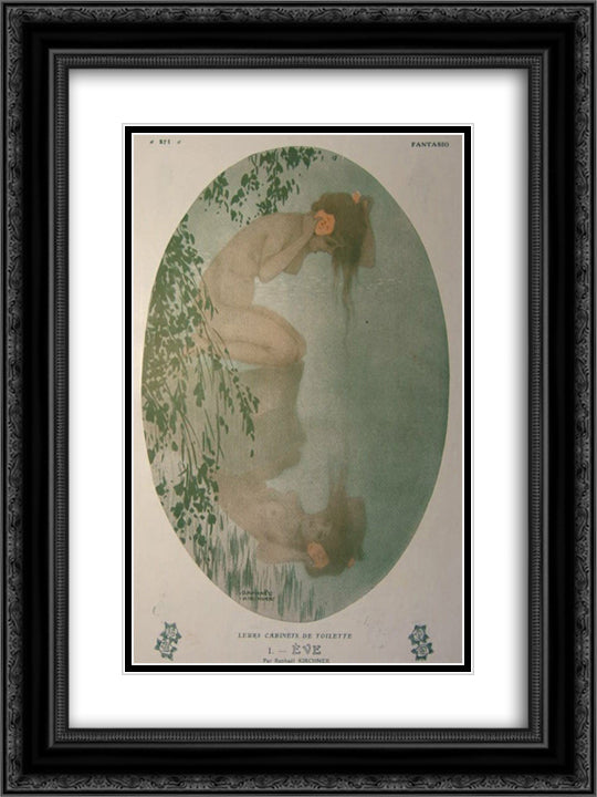 Eve 18x24 Black Ornate Wood Framed Art Print Poster with Double Matting by Kirchner, Raphael