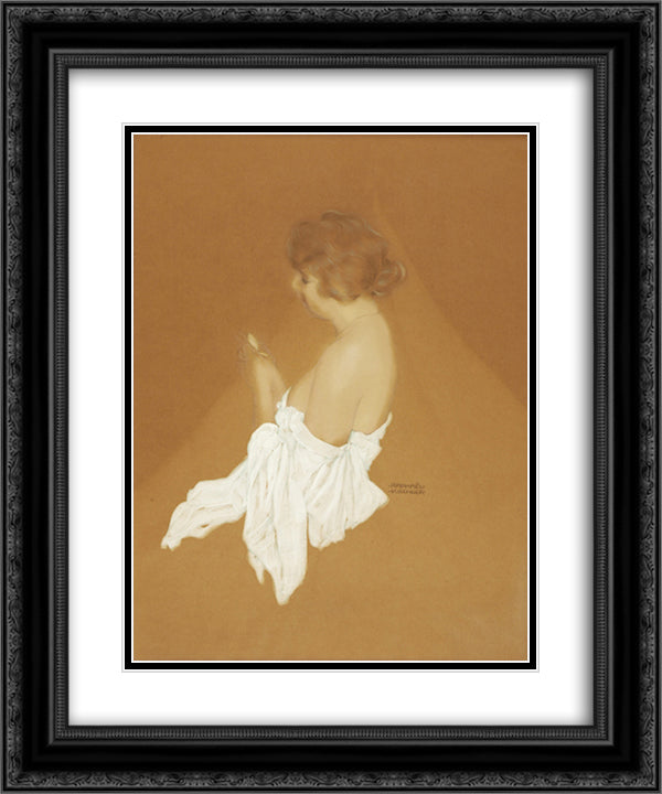 Fanny Brice 20x24 Black Ornate Wood Framed Art Print Poster with Double Matting by Kirchner, Raphael