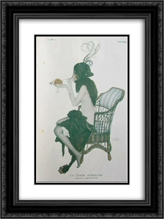 Fantasy 18x24 Black Ornate Wood Framed Art Print Poster with Double Matting by Kirchner, Raphael