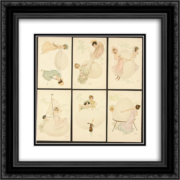 Happy Easter 20x20 Black Ornate Wood Framed Art Print Poster with Double Matting by Kirchner, Raphael