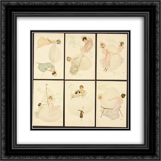 Happy Easter 20x20 Black Ornate Wood Framed Art Print Poster with Double Matting by Kirchner, Raphael