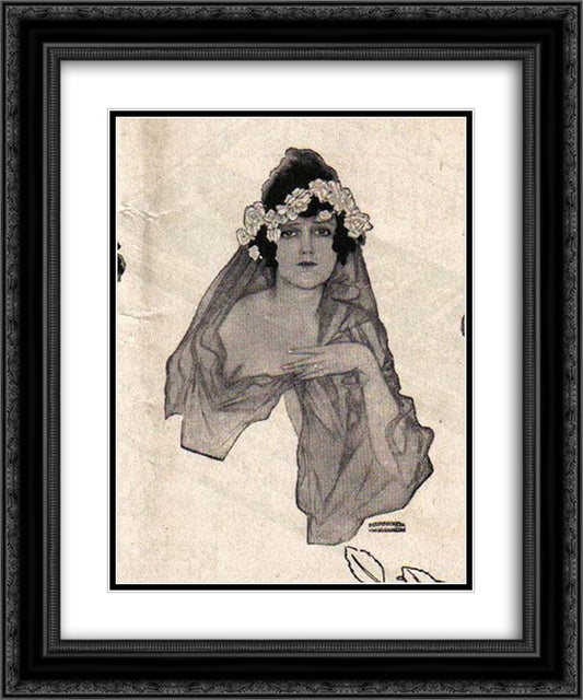 Justine Johnstone 20x24 Black Ornate Wood Framed Art Print Poster with Double Matting by Kirchner, Raphael