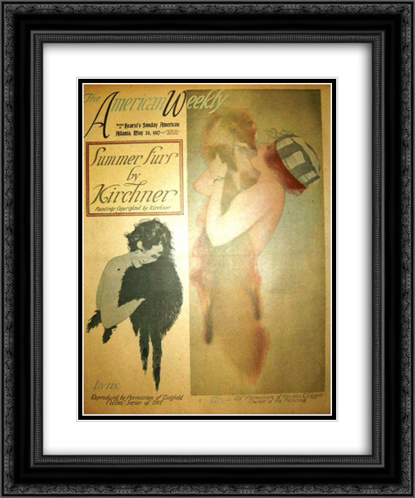 Lillian Lorraine, Hearst's Sunday American 20x24 Black Ornate Wood Framed Art Print Poster with Double Matting by Kirchner, Raphael