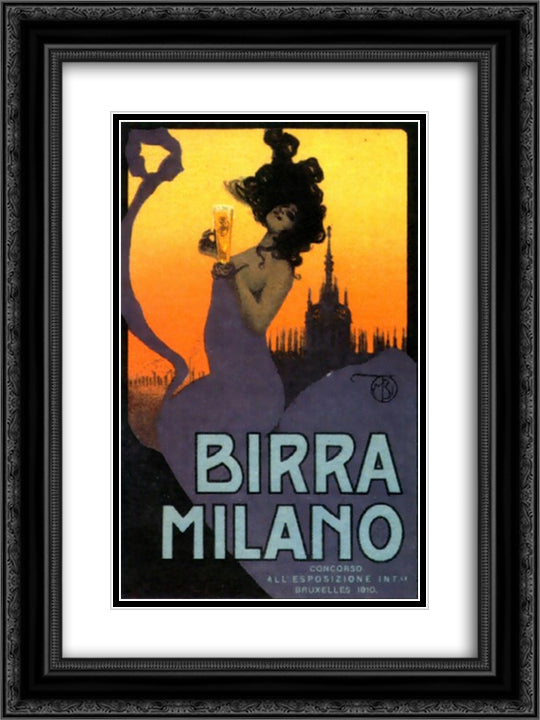 Milan Beer 18x24 Black Ornate Wood Framed Art Print Poster with Double Matting by Kirchner, Raphael