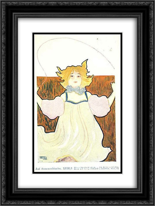 On Holiday 18x24 Black Ornate Wood Framed Art Print Poster with Double Matting by Kirchner, Raphael