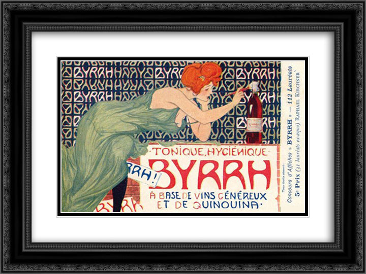 Poster Contest 24x18 Black Ornate Wood Framed Art Print Poster with Double Matting by Kirchner, Raphael
