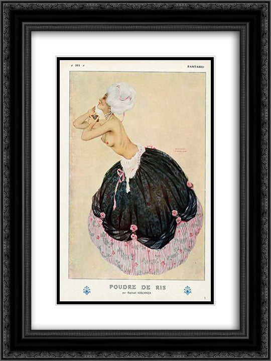 Powder of Ris 18x24 Black Ornate Wood Framed Art Print Poster with Double Matting by Kirchner, Raphael