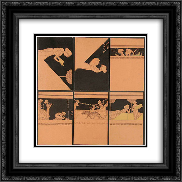 Scenes of Ancient Greece 20x20 Black Ornate Wood Framed Art Print Poster with Double Matting by Kirchner, Raphael