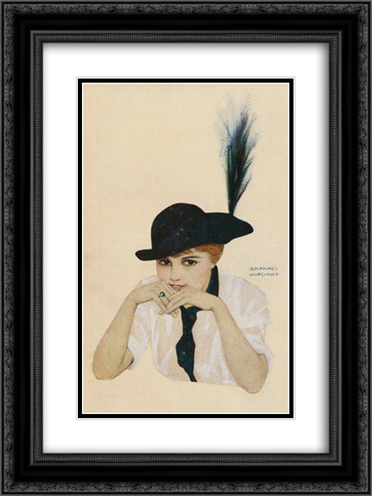 The Implaquable Siska 18x24 Black Ornate Wood Framed Art Print Poster with Double Matting by Kirchner, Raphael