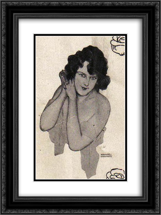 Vivienne Segal 18x24 Black Ornate Wood Framed Art Print Poster with Double Matting by Kirchner, Raphael