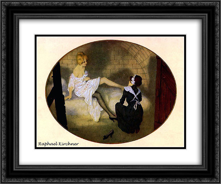 Zeppelins in Paris 24x20 Black Ornate Wood Framed Art Print Poster with Double Matting by Kirchner, Raphael
