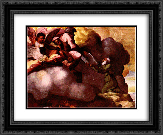 Moses Receiving the Tablets of the Law (detail) 24x20 Black Ornate Wood Framed Art Print Poster with Double Matting by Raphael