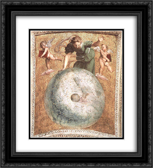 Prime Mover, from the 'Stanza della Segnatura' 20x22 Black Ornate Wood Framed Art Print Poster with Double Matting by Raphael