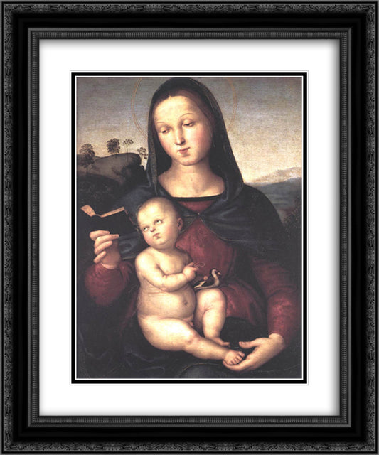 Solly Madonna 20x24 Black Ornate Wood Framed Art Print Poster with Double Matting by Raphael