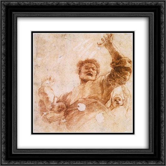 Study of God the Father 20x20 Black Ornate Wood Framed Art Print Poster with Double Matting by Raphael