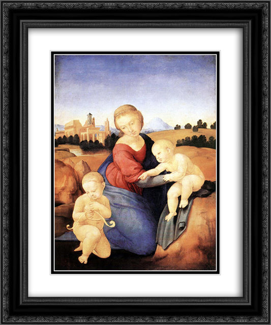 The Esterhazy Madonna 20x24 Black Ornate Wood Framed Art Print Poster with Double Matting by Raphael