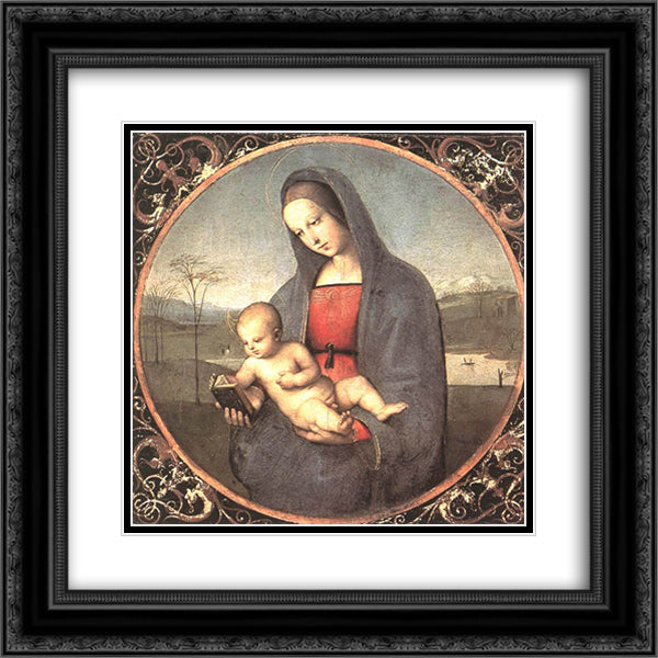 The Madonna Conestabile 20x20 Black Ornate Wood Framed Art Print Poster with Double Matting by Raphael