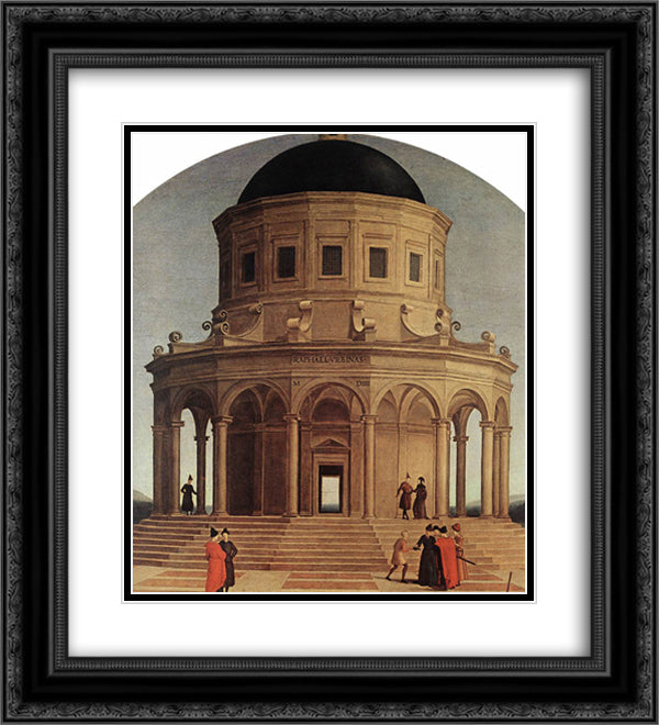 The Marriage of the Virgin (detail) 20x22 Black Ornate Wood Framed Art Print Poster with Double Matting by Raphael