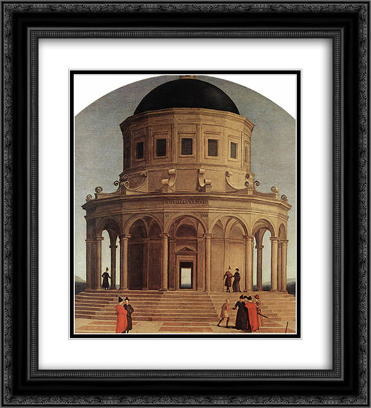 The Marriage of the Virgin (detail) 20x22 Black Ornate Wood Framed Art Print Poster with Double Matting by Raphael