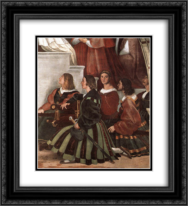 The Mass at Bolsena (detail) 20x22 Black Ornate Wood Framed Art Print Poster with Double Matting by Raphael