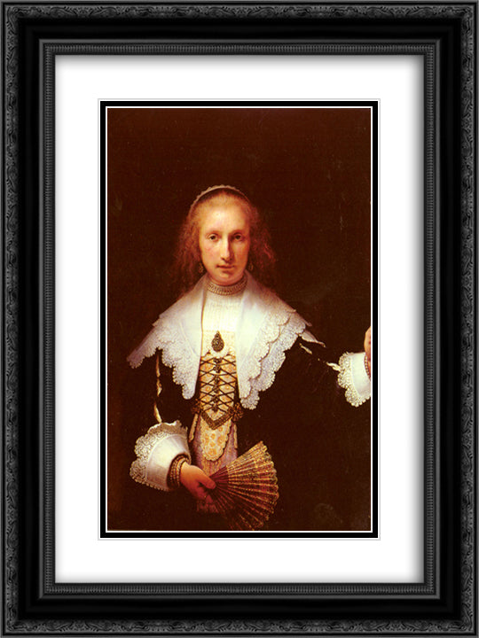 Agatha Bas 18x24 Black Ornate Wood Framed Art Print Poster with Double Matting by Rembrandt