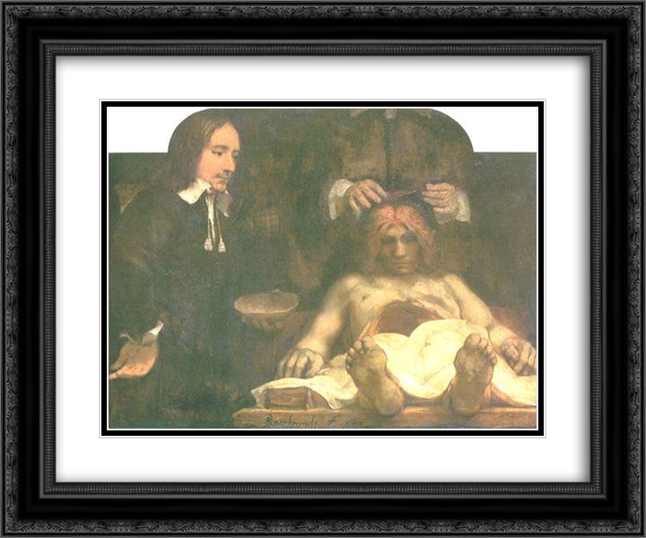 Anatomy of Doctor Deyman 24x20 Black Ornate Wood Framed Art Print Poster with Double Matting by Rembrandt