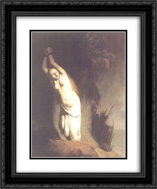 Andromeda 20x24 Black Ornate Wood Framed Art Print Poster with Double Matting by Rembrandt