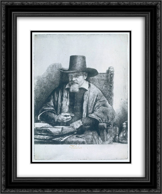 Arnold Tholinx 20x24 Black Ornate Wood Framed Art Print Poster with Double Matting by Rembrandt