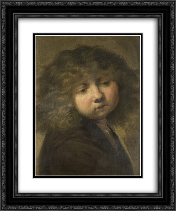 Boys Cup 20x24 Black Ornate Wood Framed Art Print Poster with Double Matting by Rembrandt