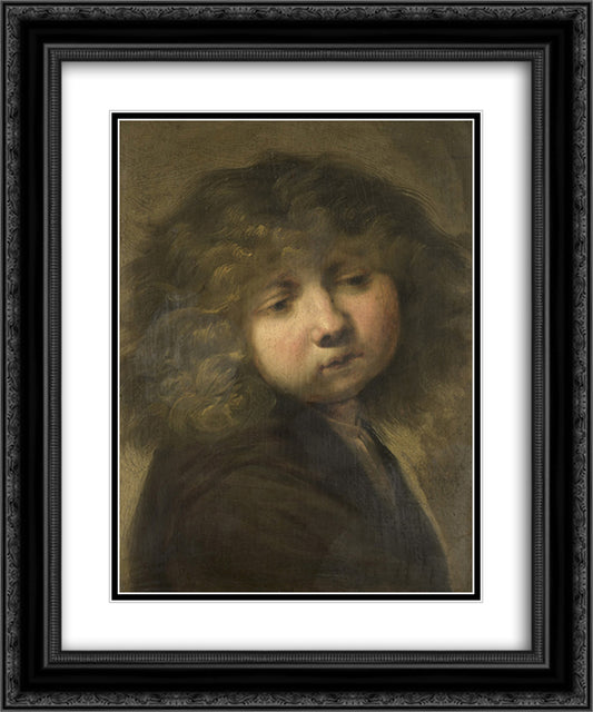 Boys Cup 20x24 Black Ornate Wood Framed Art Print Poster with Double Matting by Rembrandt