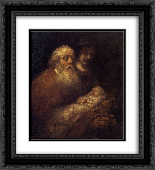 Circumcision 20x22 Black Ornate Wood Framed Art Print Poster with Double Matting by Rembrandt